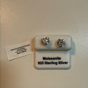 Moissanite 925 Sterling Silver Stud 4 Ct Moissanite